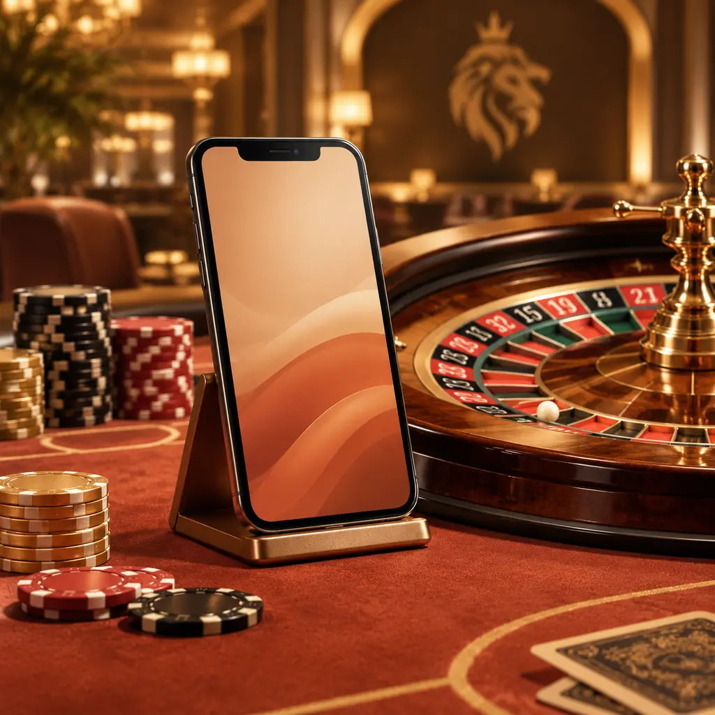 Ponsel di samping meja roulette kasino